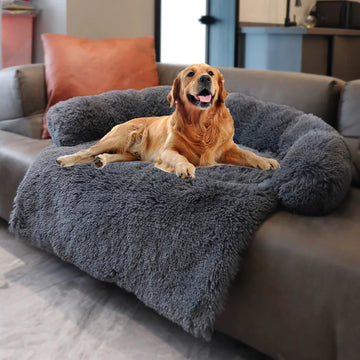 Cama Sofá Pet Grande com Cobertor Removível – Quentinha, Lavável e Calmante para Cães e Gatos 🐶🐱