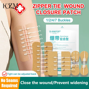 Zipper Wound Closure Patch – Curativo Hemostático Portátil, Cicatrização Rápida Sem Pontos, Fechamento de Feridas Outdoor & Emergências 🚑✨