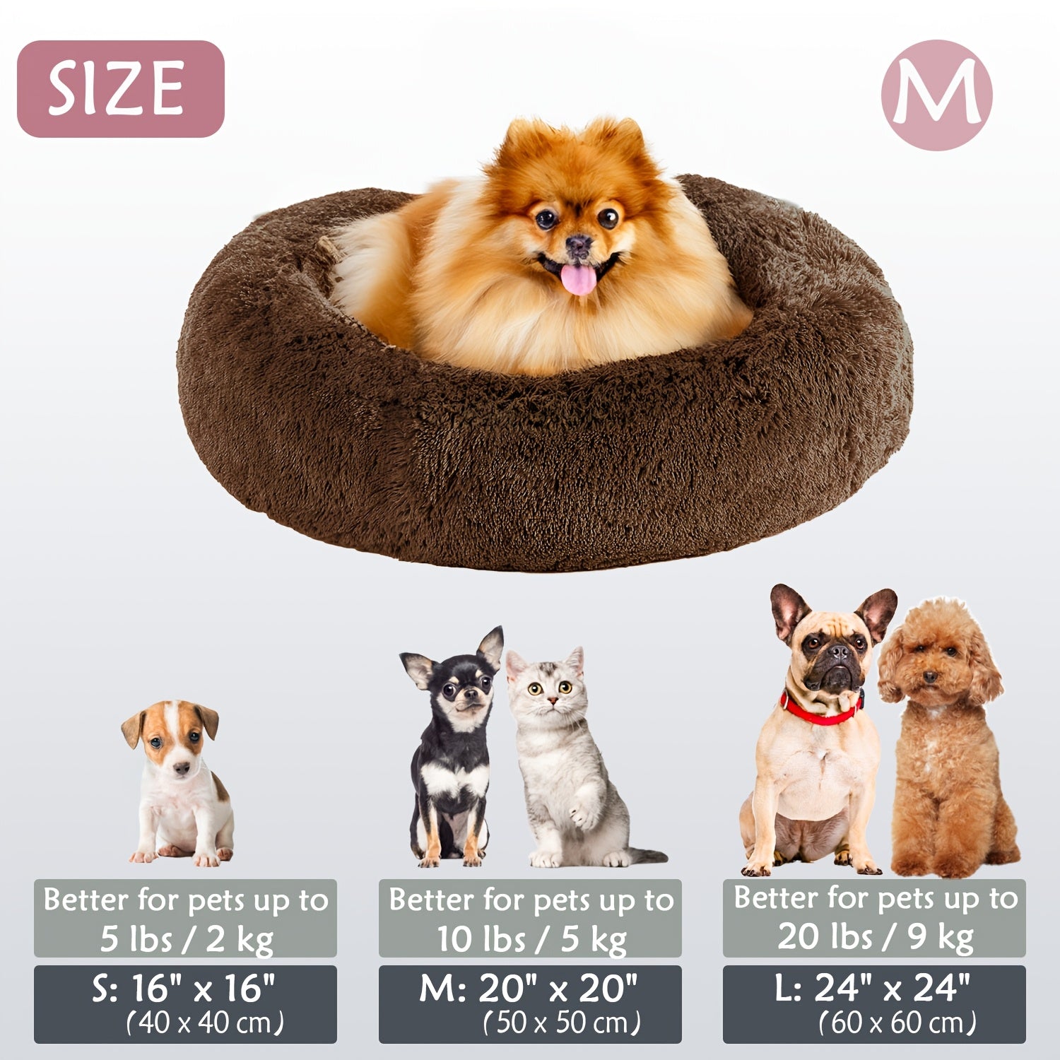 Soft Plush Round Pet Bed – Cama Macia e Aconchegante para Cães e Gatos | Ideal para Outono e Inverno