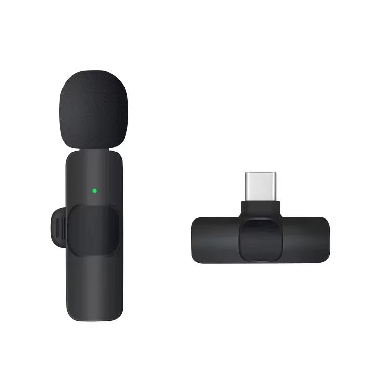 Mini Lavalier Microfone Portátil – Lapela Wireless para iPhone, iPad, Android, Type-C e Gravação de Vídeo