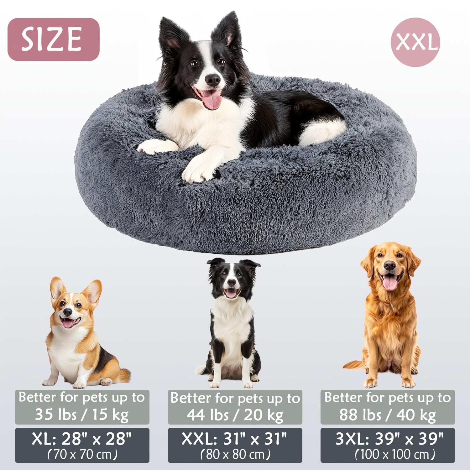 Soft Plush Round Pet Bed – Cama Macia e Aconchegante para Cães e Gatos | Ideal para Outono e Inverno