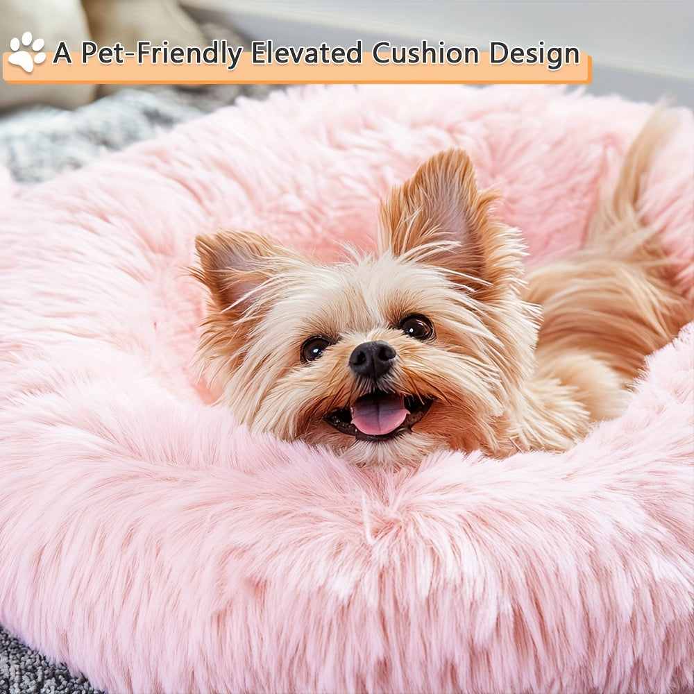 Soft Plush Round Pet Bed – Cama Macia e Aconchegante para Cães e Gatos | Ideal para Outono e Inverno