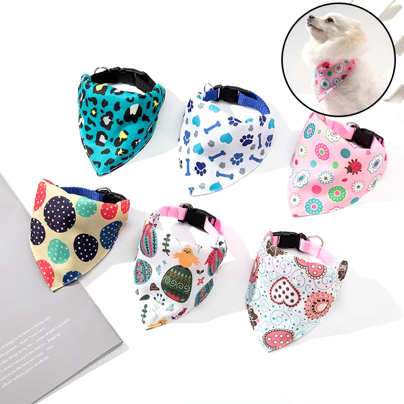 Adjustable Dog Bandanas – Lenço de Algodão Xadrez para Cães e Gatos | Lavável, Confortável e Estiloso 🎀