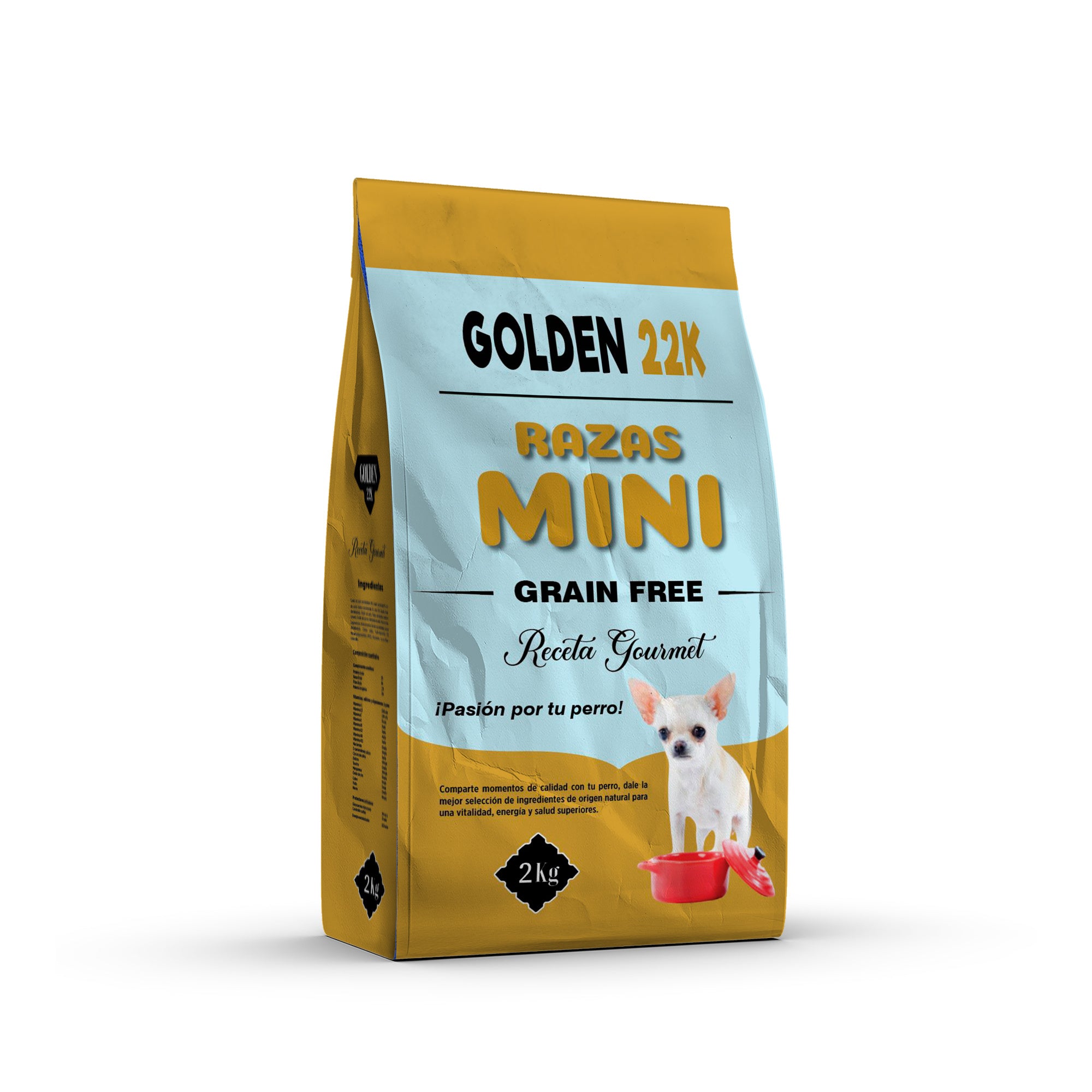 Golden 22K Breeds Mini – Receita Gourmet Super Premium para Cães Adultos | Alta Digestibilidade, Grain-Free, Controlo de Peso & Sistema Imunitário | Pele Saudável, Pelagem Brilhante e Desenvolvimento Muscular