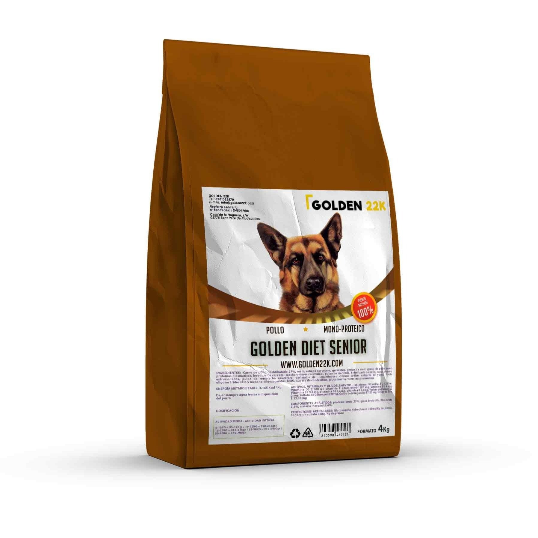 Golden 22K Golden Diet Senior – Ração Super Premium para Cães Idosos +7 Anos | Frango Monoproteico | Alta Digestibilidade