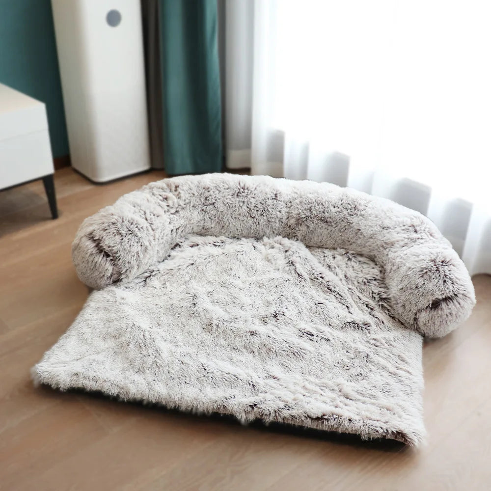 Cama Sofá Pet Grande com Cobertor Removível – Quentinha, Lavável e Calmante para Cães e Gatos 🐶🐱