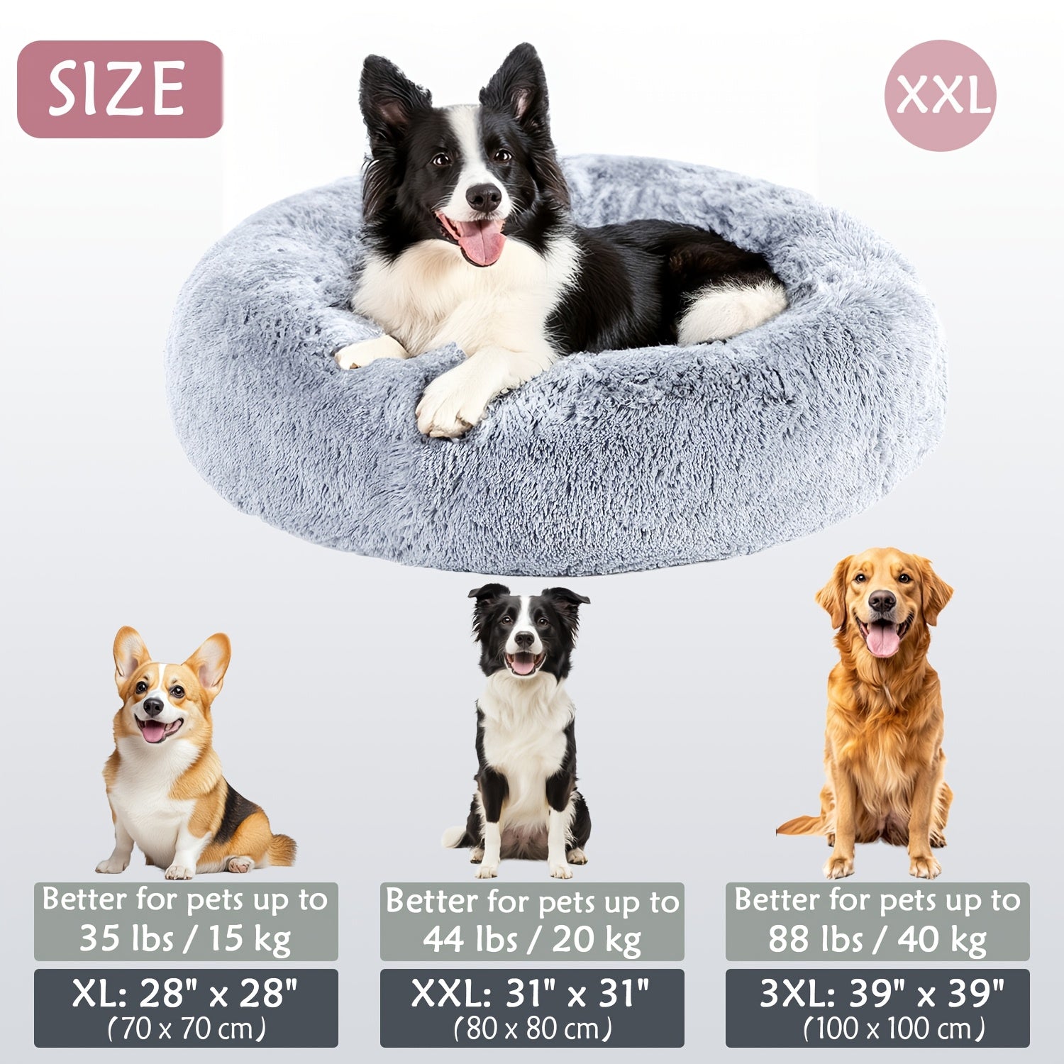 Soft Plush Round Pet Bed – Cama Macia e Aconchegante para Cães e Gatos | Ideal para Outono e Inverno