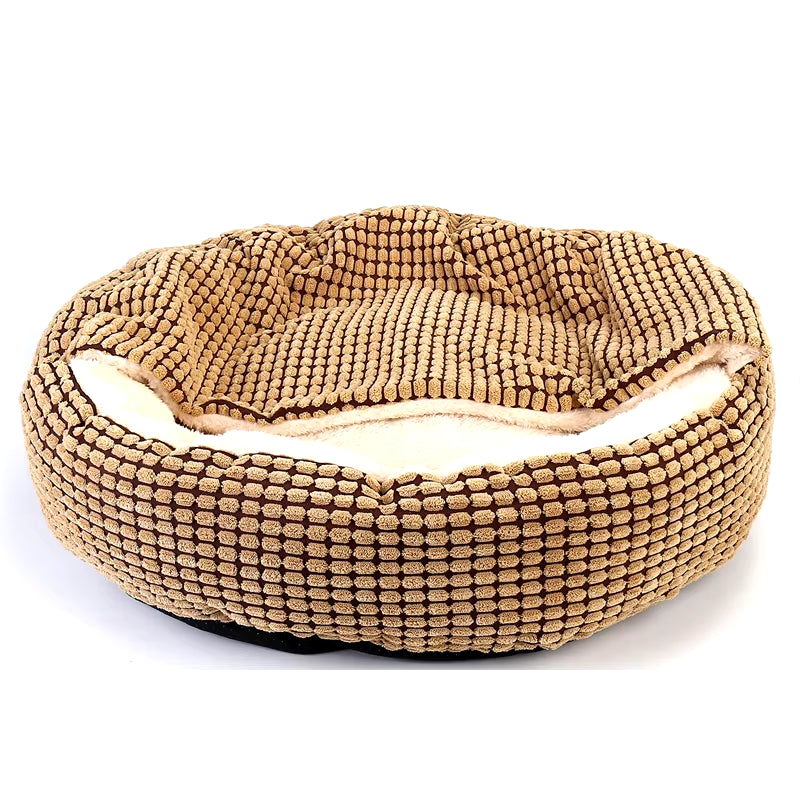 🛌 Cama Túnel/Donut para Cães e Gatos – Fluffy, Macia, Calmante e Lavável 🐶🐱