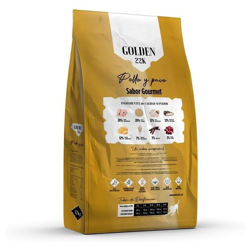Ração Super Premium Golden 22K Frango & Peru para Cães Adultos – Alta Digestibilidade | Todos os Portes e Raças