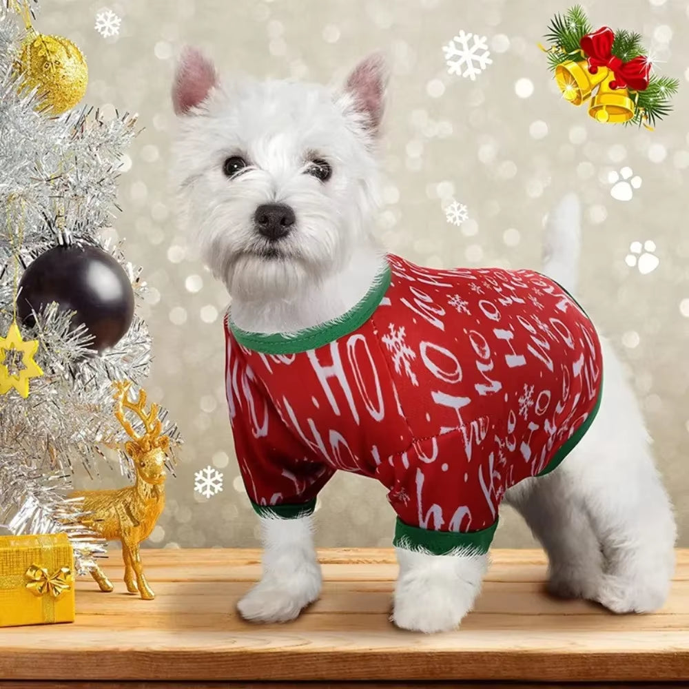 Camiseta Natalina para Pets – Roupinha Macia com Estampa de Boneco de Neve | Fantasia de Natal para Cães e Gatos Pequenos