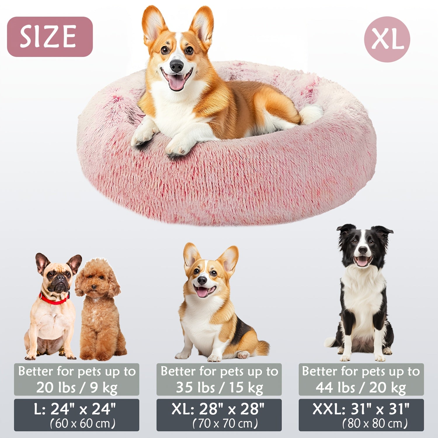 Soft Plush Round Pet Bed – Cama Macia e Aconchegante para Cães e Gatos | Ideal para Outono e Inverno