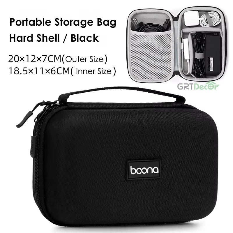 Bolsa de Armazenamento EVA Dupla – Organizador de Cabos, Fones, Carregadores e Acessórios Eletrônicos