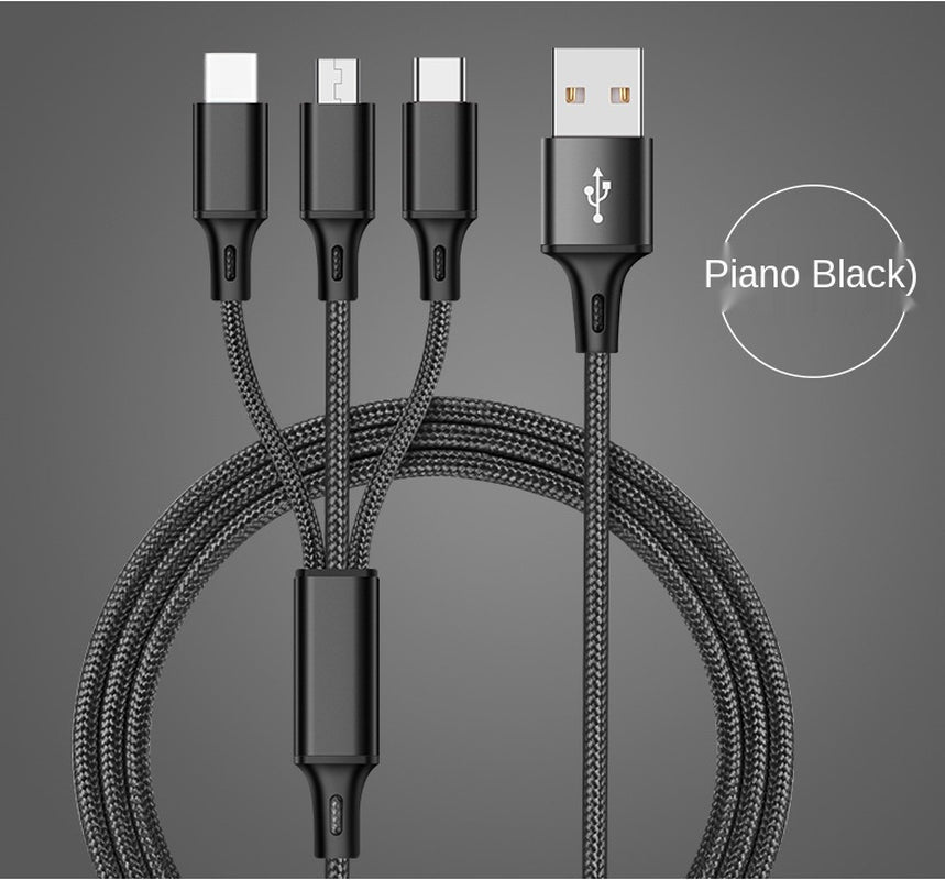 Cabo 3 em 1 Trançado – Mini e Multiuso para Carregamento e Dados