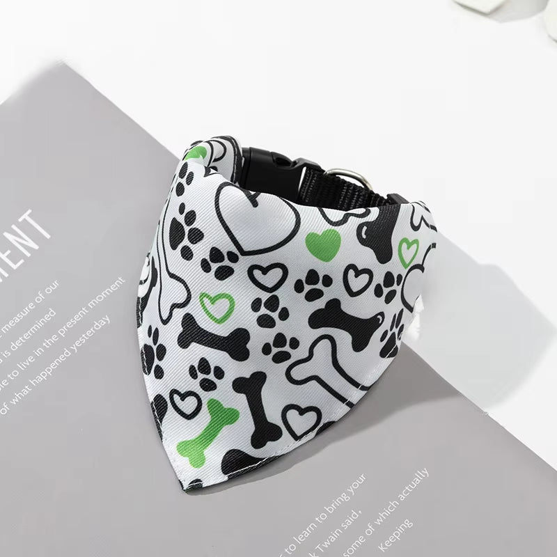 Adjustable Dog Bandanas – Lenço de Algodão Xadrez para Cães e Gatos | Lavável, Confortável e Estiloso 🎀
