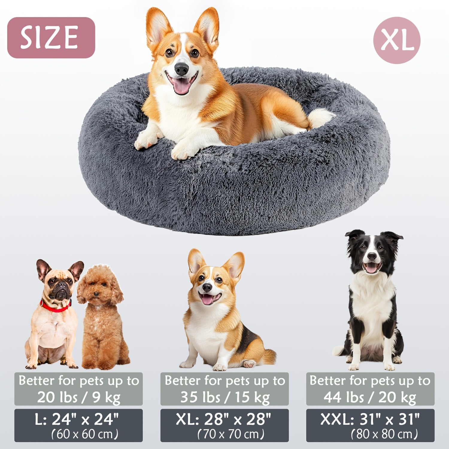 Soft Plush Round Pet Bed – Cama Macia e Aconchegante para Cães e Gatos | Ideal para Outono e Inverno