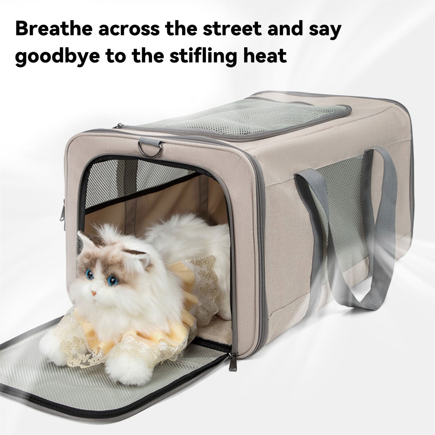 Carrinho de Transporte para Pets – Grande Capacidade 60×40×35 cm | Portátil, Dobrável e Multiuso | Para Gatos e Cães Médios