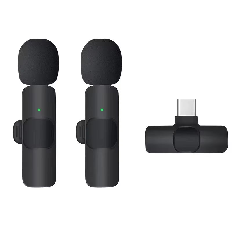 Mini Lavalier Microfone Portátil – Lapela Wireless para iPhone, iPad, Android, Type-C e Gravação de Vídeo