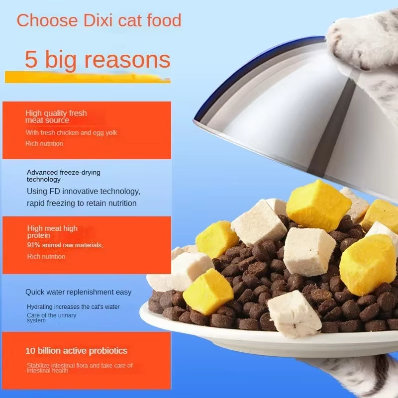 Ração Liofilizada Grain-Free para Gatos – Rica em Proteína, Carne Fresca, Probióticos e Nutrição Completa