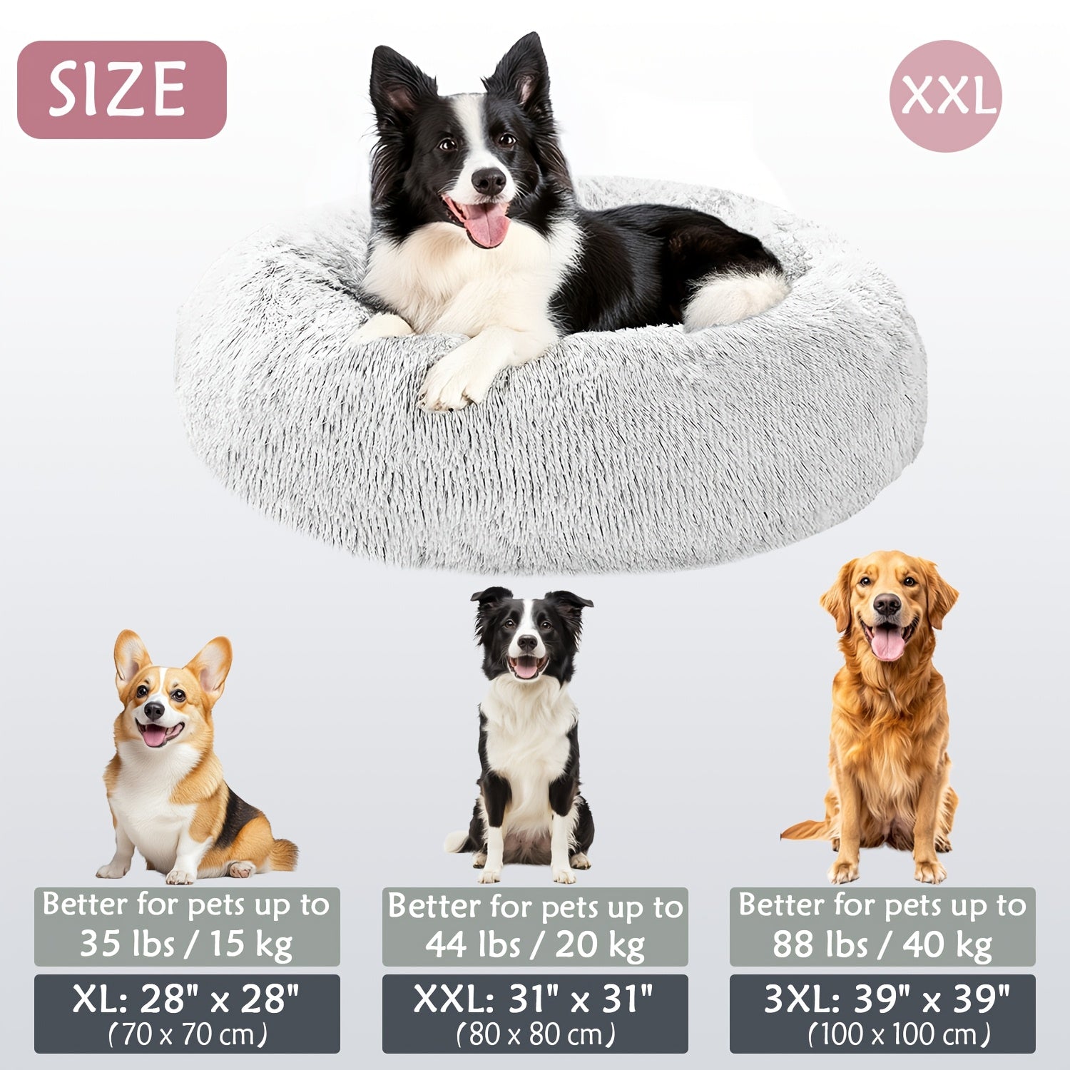 Soft Plush Round Pet Bed – Cama Macia e Aconchegante para Cães e Gatos | Ideal para Outono e Inverno