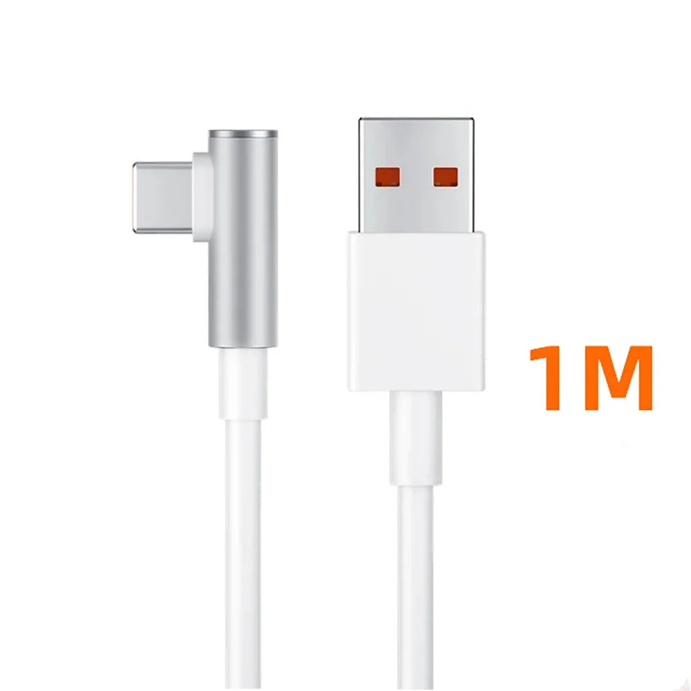 Cabo USB-C 120W / 6A 90° Super Fast Charging – Xiaomi 14 Ultra, Poco, Redmi
