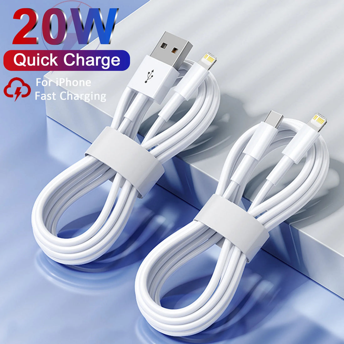 Cabo PD 20W Fast Charging USB-C para iPhone – 1M / 2M