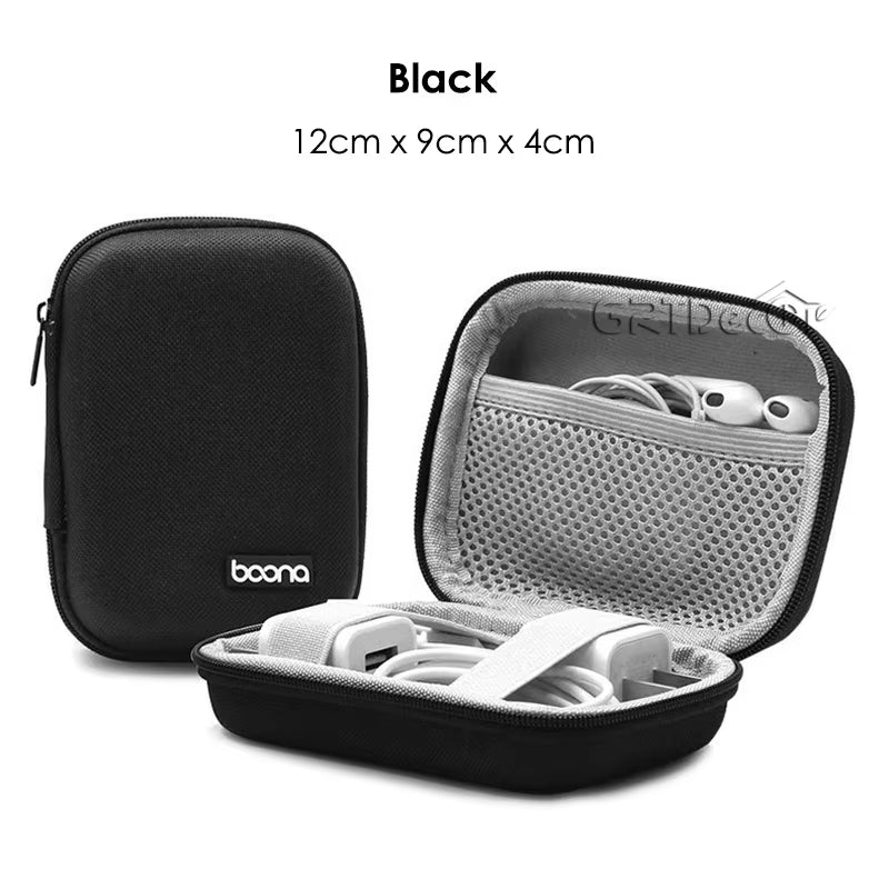 Bolsa de Armazenamento EVA Dupla – Organizador de Cabos, Fones, Carregadores e Acessórios Eletrônicos
