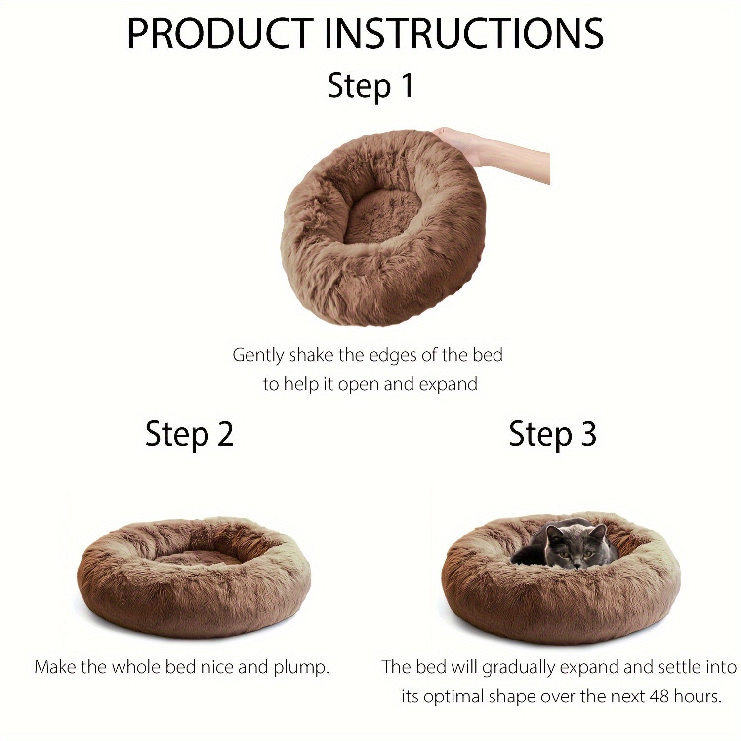 Soft Plush Round Pet Bed – Cama Macia e Aconchegante para Cães e Gatos | Ideal para Outono e Inverno