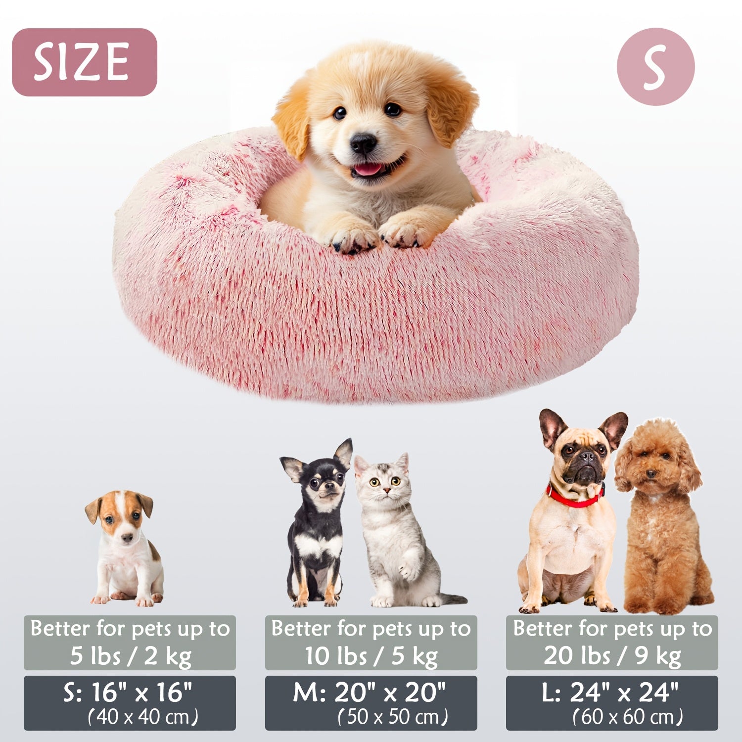 Soft Plush Round Pet Bed – Cama Macia e Aconchegante para Cães e Gatos | Ideal para Outono e Inverno