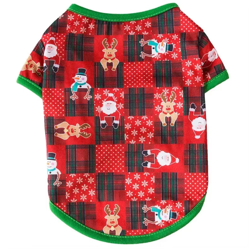Camiseta Natalina para Pets – Roupinha Macia com Estampa de Boneco de Neve | Fantasia de Natal para Cães e Gatos Pequenos