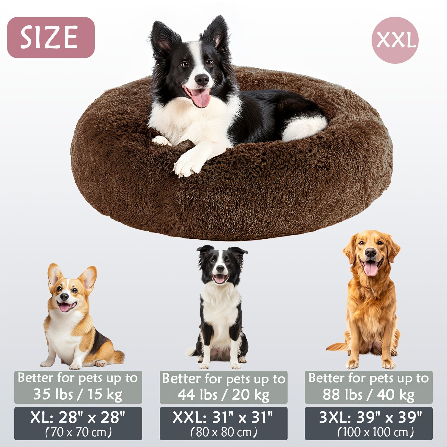 Soft Plush Round Pet Bed – Cama Macia e Aconchegante para Cães e Gatos | Ideal para Outono e Inverno