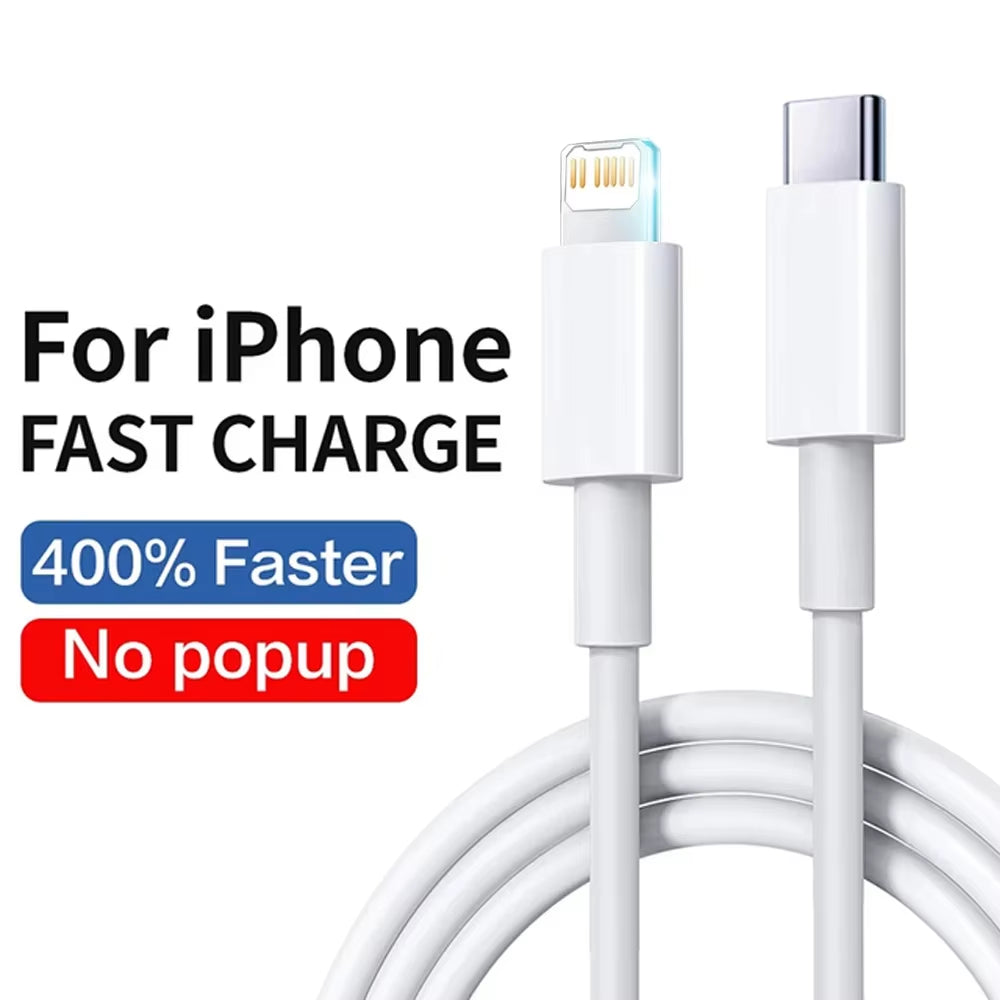 Cabo PD 20W Fast Charging USB-C para iPhone – 1M / 2M