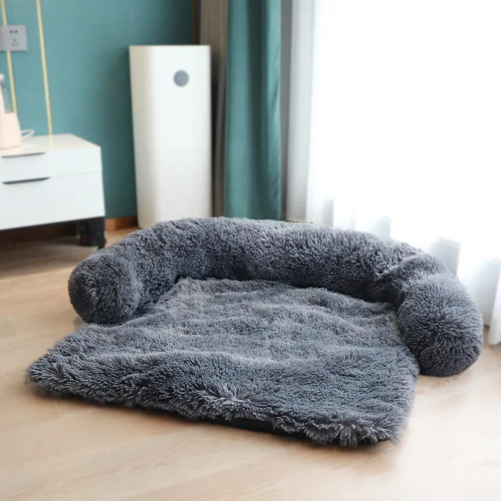 Cama Sofá Pet Grande com Cobertor Removível – Quentinha, Lavável e Calmante para Cães e Gatos 🐶🐱