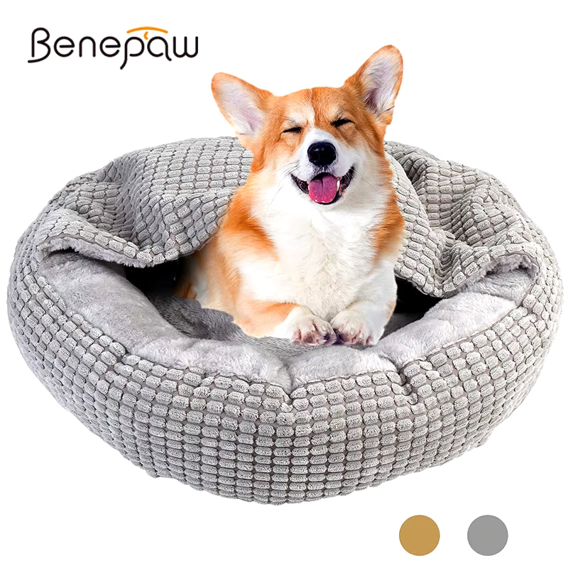 🛌 Cama Túnel/Donut para Cães e Gatos – Fluffy, Macia, Calmante e Lavável 🐶🐱