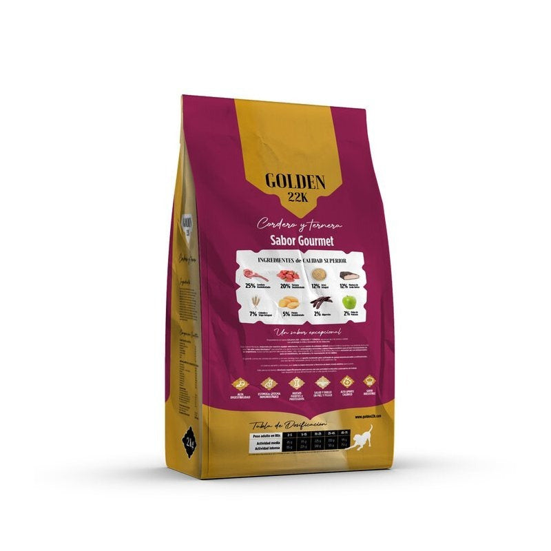 Golden 22K Cordeiro & Carne – Ração Super Premium para Cães Adultos | Alta Energia & Equilíbrio Nutricional