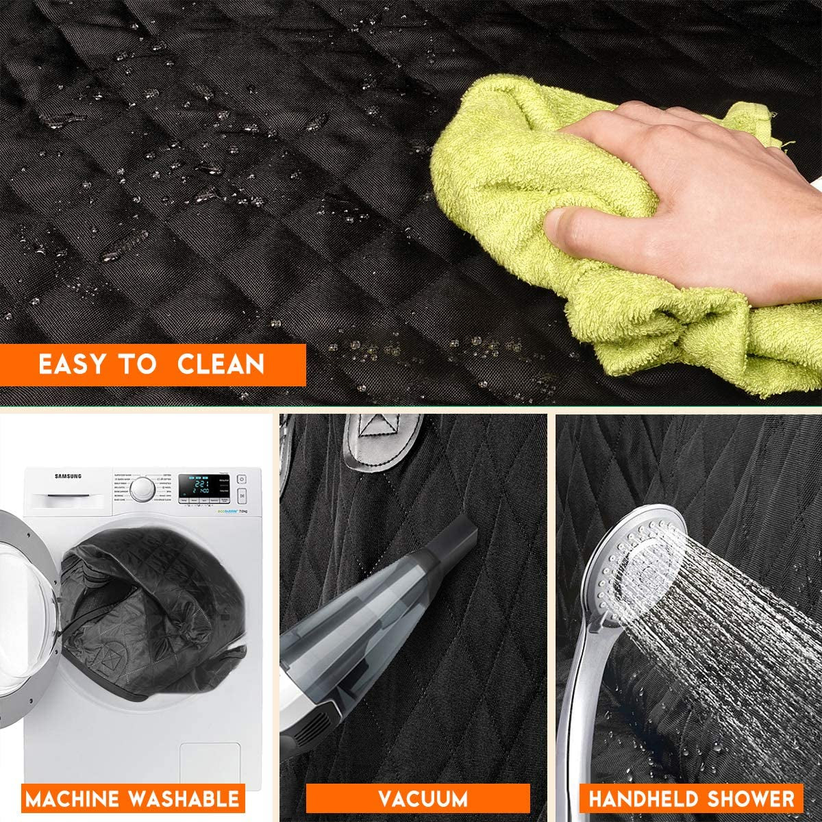 Capa Protetora Impermeável para Banco Traseiro de Carro – Assento Pet Antiderrapante com Apoio de Braço, Ideal para Cães em Carros, SUVs e Caminhonetes – Preto