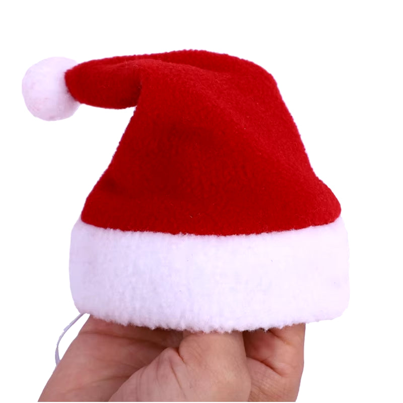Fantasia de Natal para Pets – Chapéu de Papai Noel e Cachecol Vermelho Ajustável | Look Natalino Fofo para Cães e Gatos
