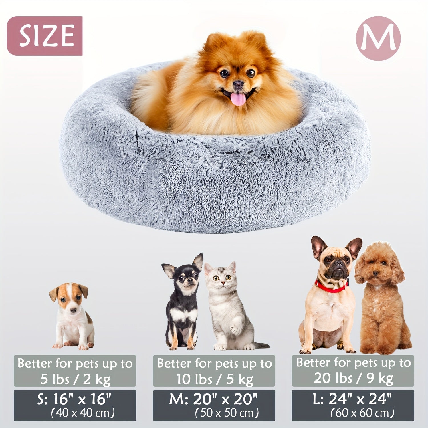 Soft Plush Round Pet Bed – Cama Macia e Aconchegante para Cães e Gatos | Ideal para Outono e Inverno
