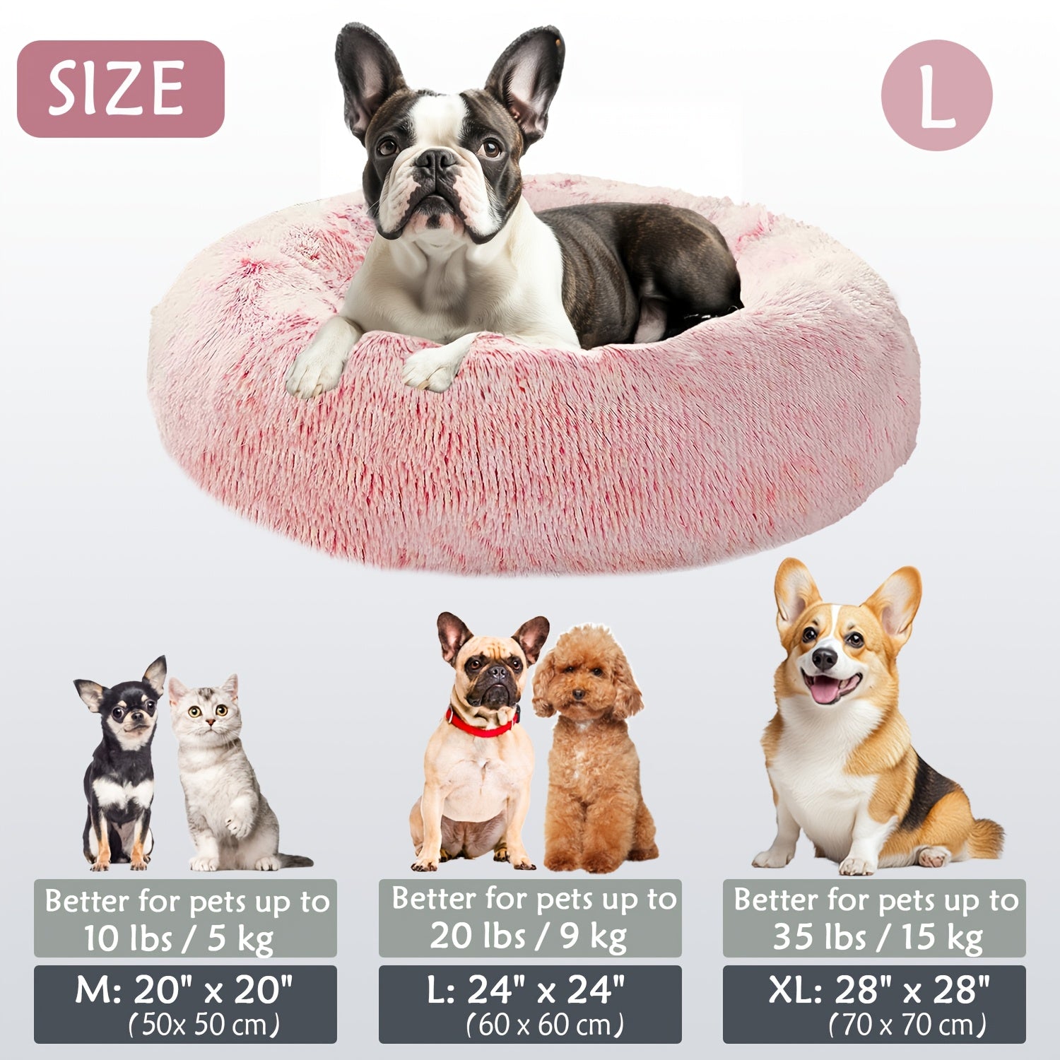 Soft Plush Round Pet Bed – Cama Macia e Aconchegante para Cães e Gatos | Ideal para Outono e Inverno