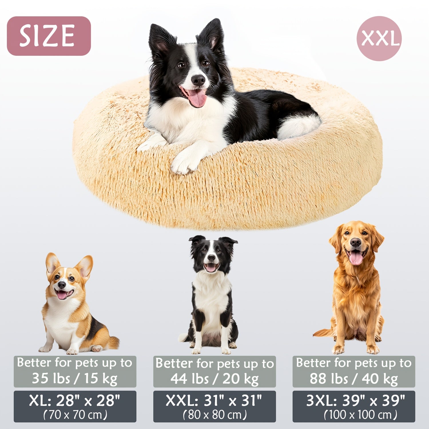 Soft Plush Round Pet Bed – Cama Macia e Aconchegante para Cães e Gatos | Ideal para Outono e Inverno
