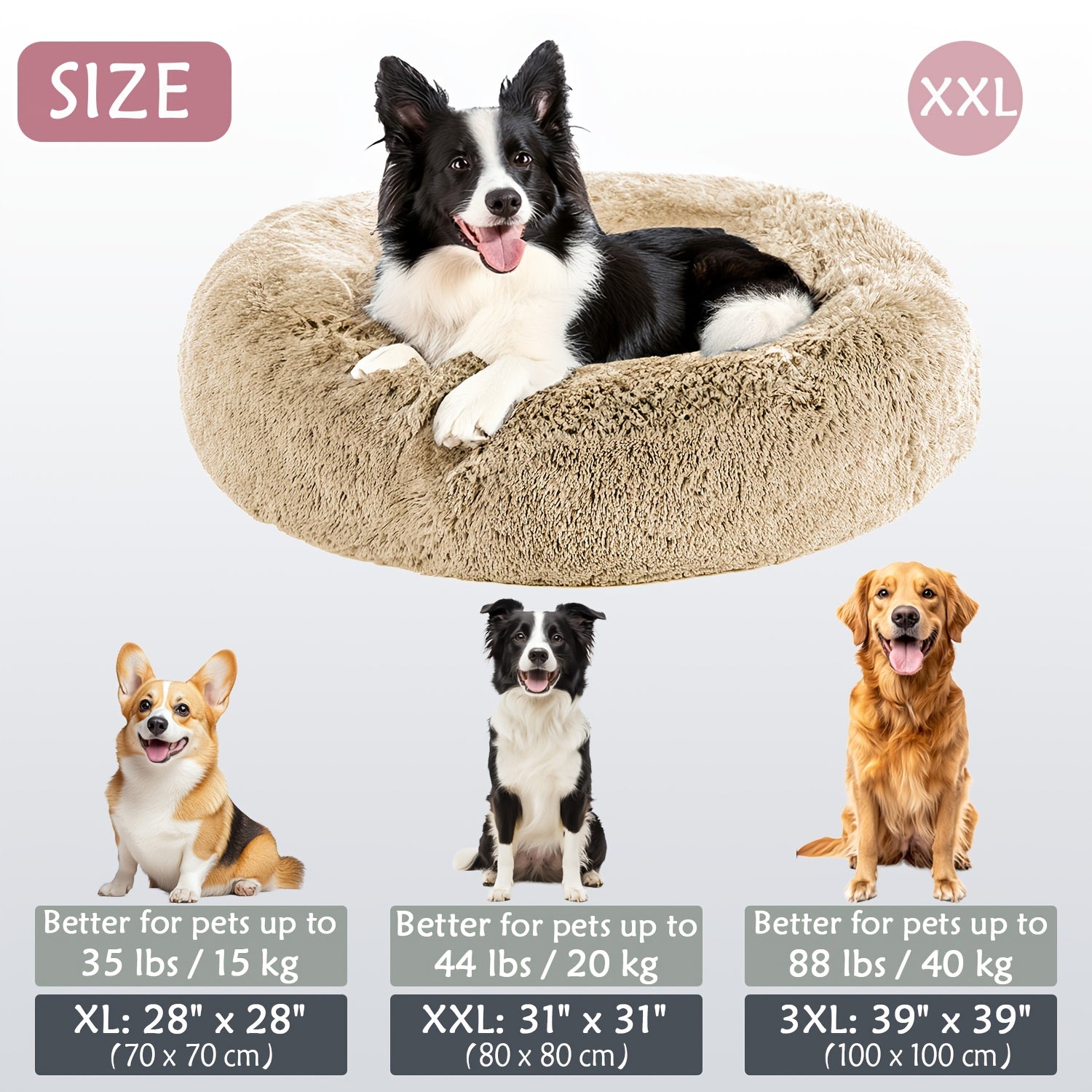 Soft Plush Round Pet Bed – Cama Macia e Aconchegante para Cães e Gatos | Ideal para Outono e Inverno