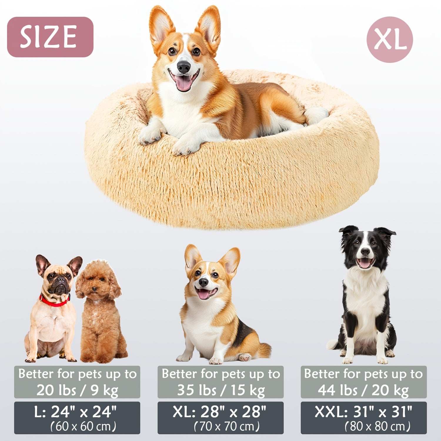 Soft Plush Round Pet Bed – Cama Macia e Aconchegante para Cães e Gatos | Ideal para Outono e Inverno