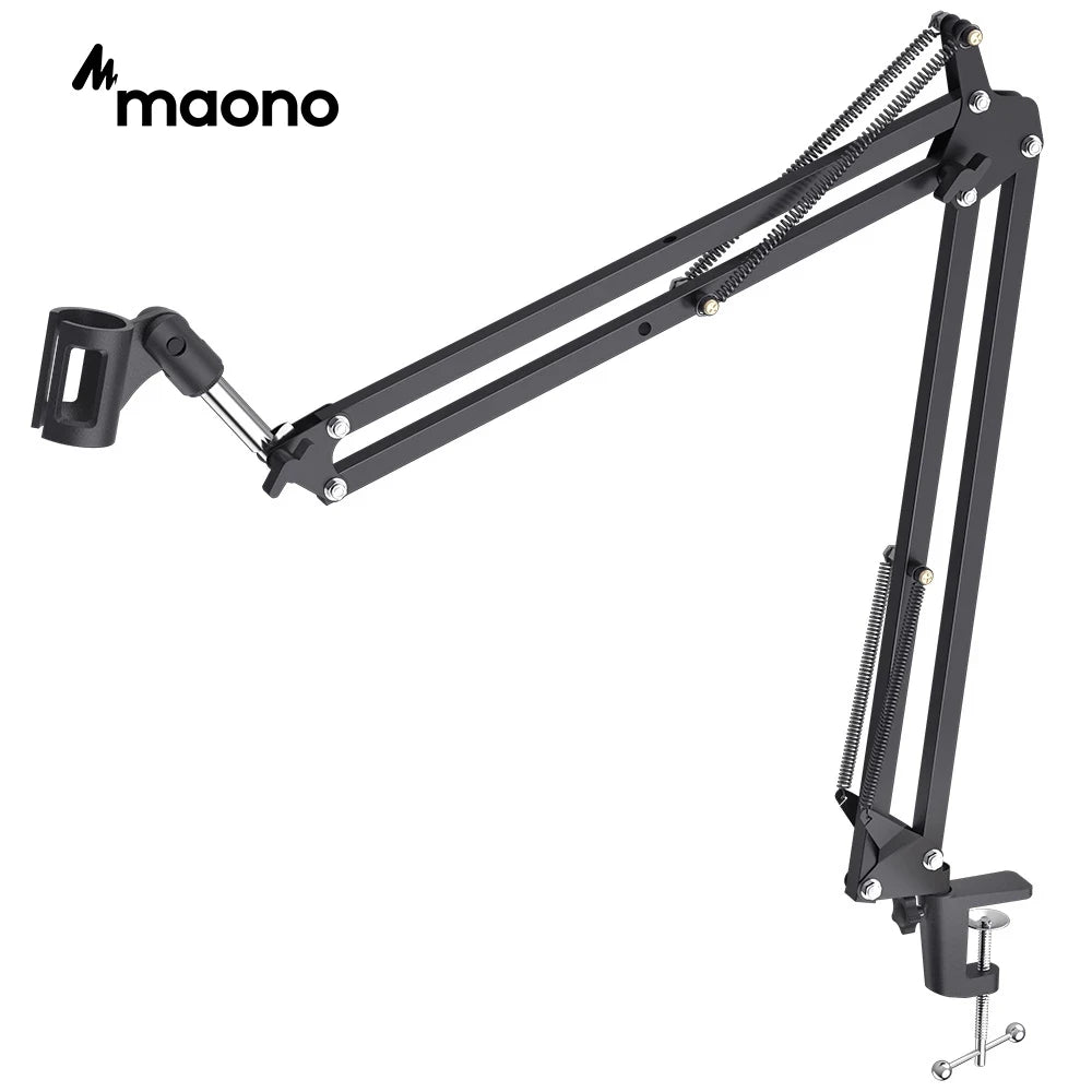 Suporte de Microfone Suspensão Boom Arm – Scissor Arm Stand Ajustável para Podcast, Streaming e YouTube