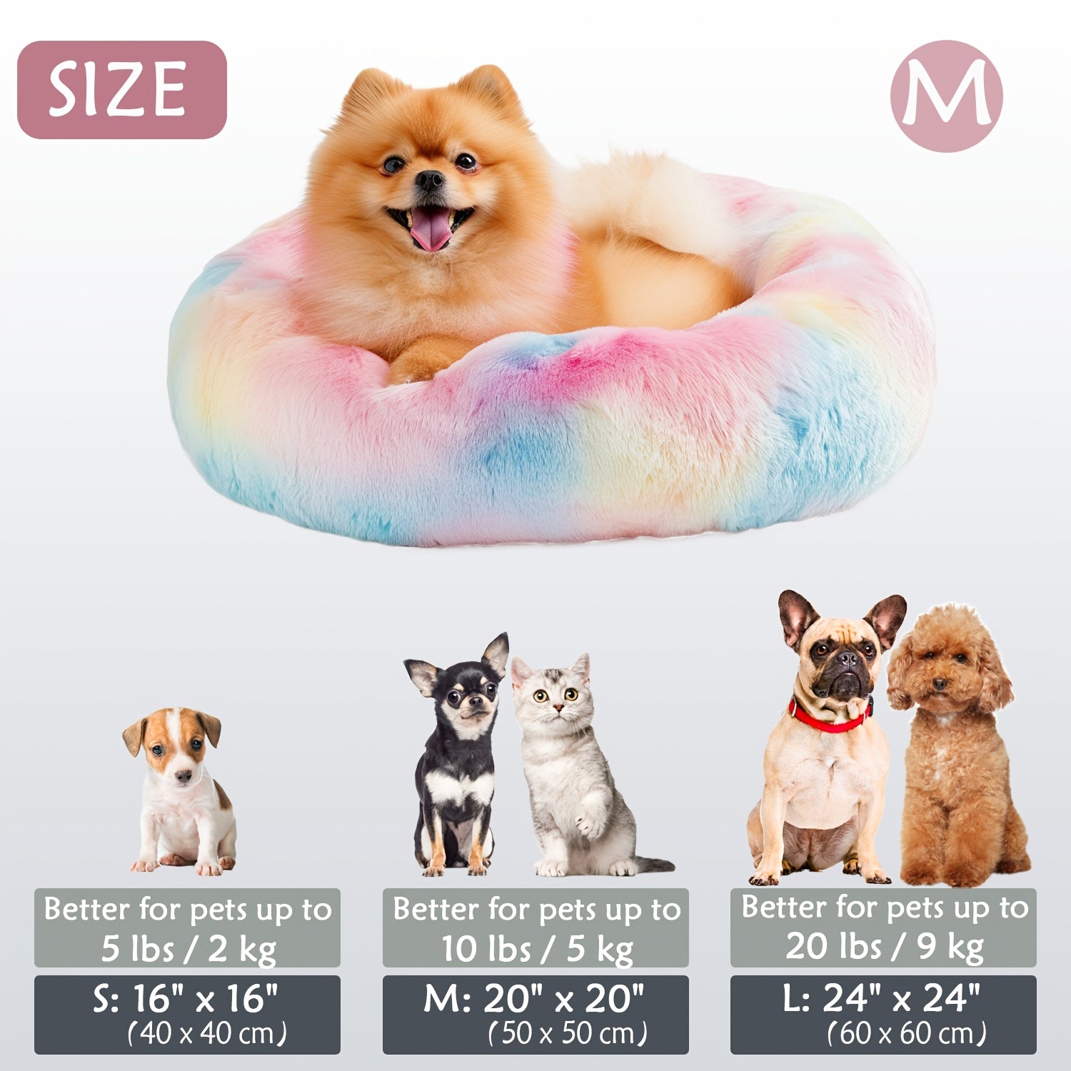 Soft Plush Round Pet Bed – Cama Macia e Aconchegante para Cães e Gatos | Ideal para Outono e Inverno