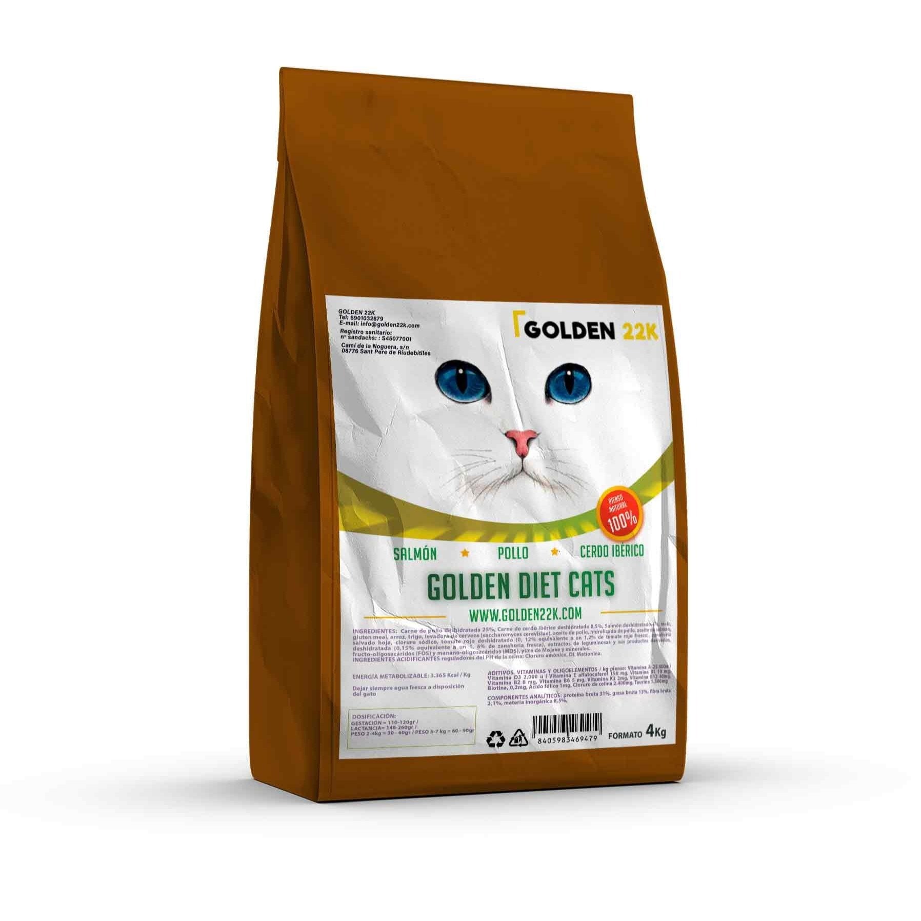 Ração Golden Cats Adult – Rica em Frango, Salmão e Proteína Ibérica | Para Gatos Esterilizados | Saúde Digestiva & Peso Ideal | Golden 22K