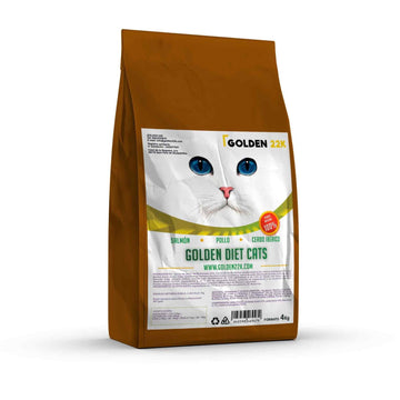 Ração Golden Cats Adult – Rica em Frango, Salmão e Proteína Ibérica | Para Gatos Esterilizados | Saúde Digestiva & Peso Ideal | Golden 22K
