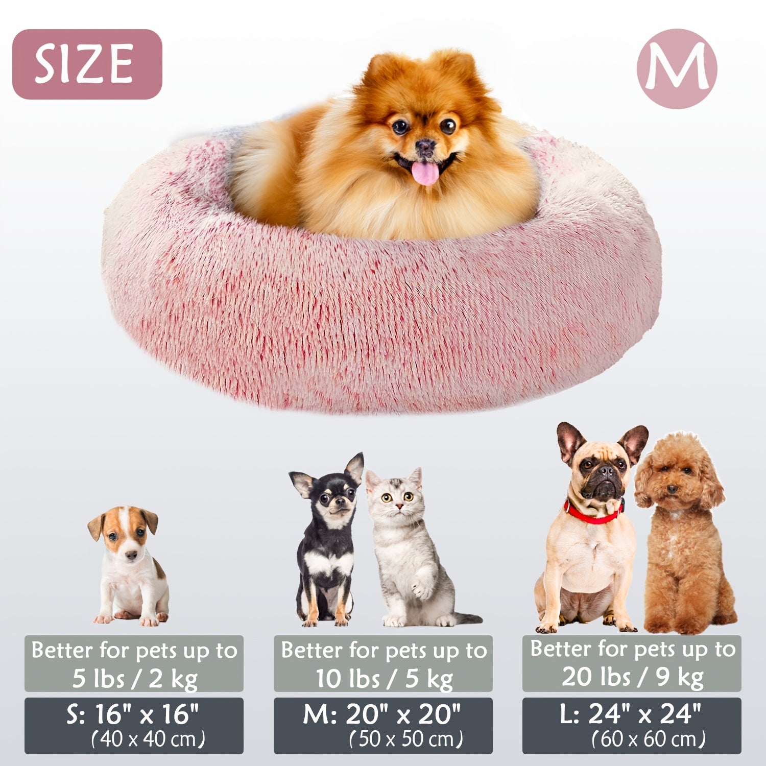 Soft Plush Round Pet Bed – Cama Macia e Aconchegante para Cães e Gatos | Ideal para Outono e Inverno