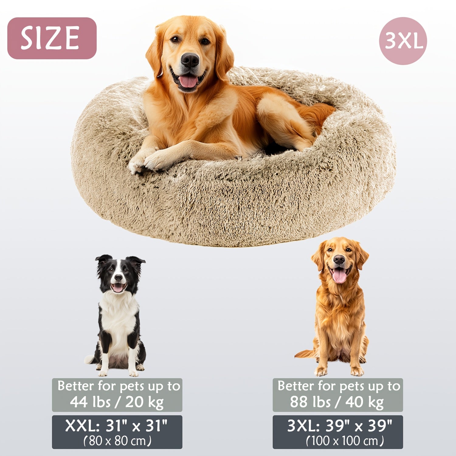 Soft Plush Round Pet Bed – Cama Macia e Aconchegante para Cães e Gatos | Ideal para Outono e Inverno