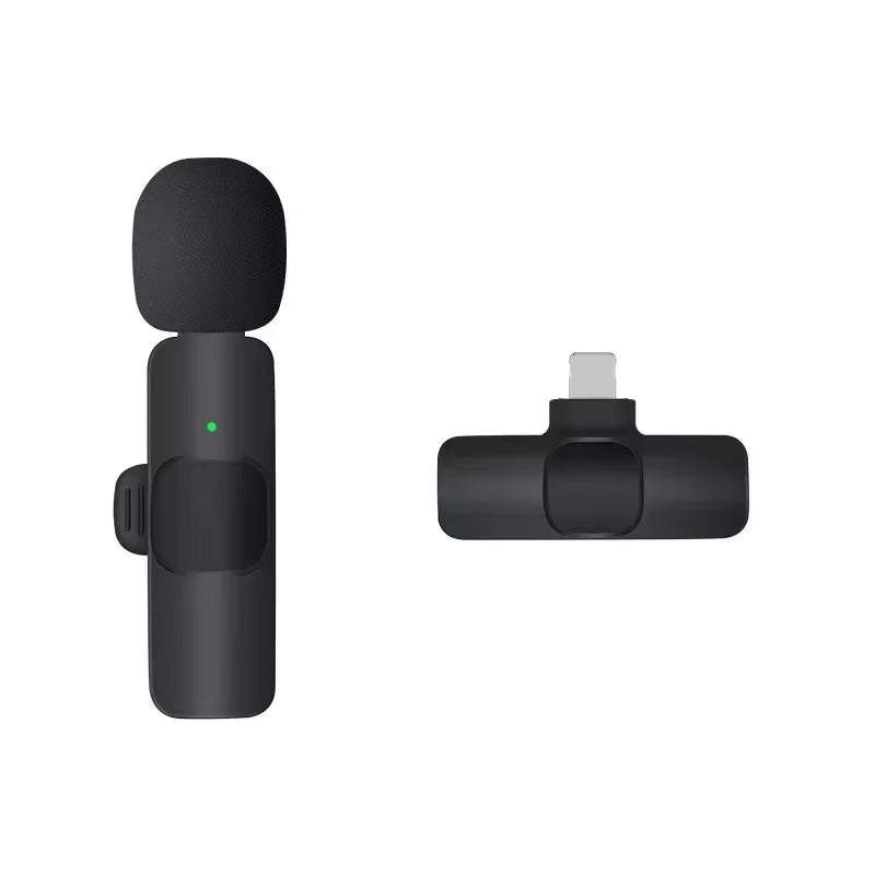 Mini Lavalier Microfone Portátil – Lapela Wireless para iPhone, iPad, Android, Type-C e Gravação de Vídeo