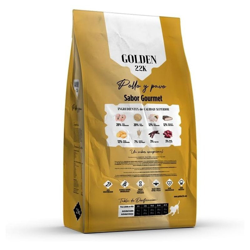 Ração Super Premium Golden 22K Frango & Peru para Cães Adultos – Alta Digestibilidade | Todos os Portes e Raças