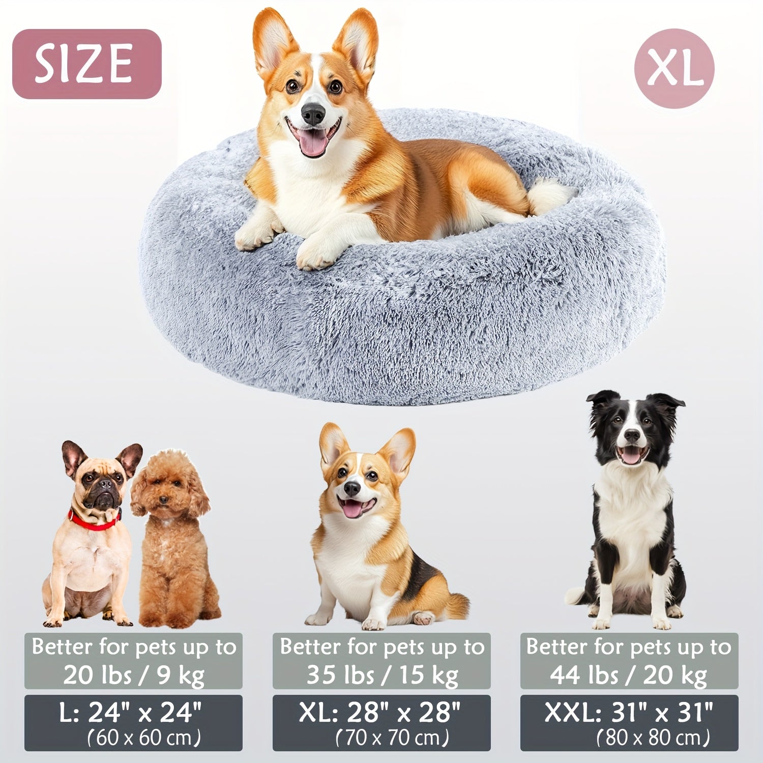 Soft Plush Round Pet Bed – Cama Macia e Aconchegante para Cães e Gatos | Ideal para Outono e Inverno